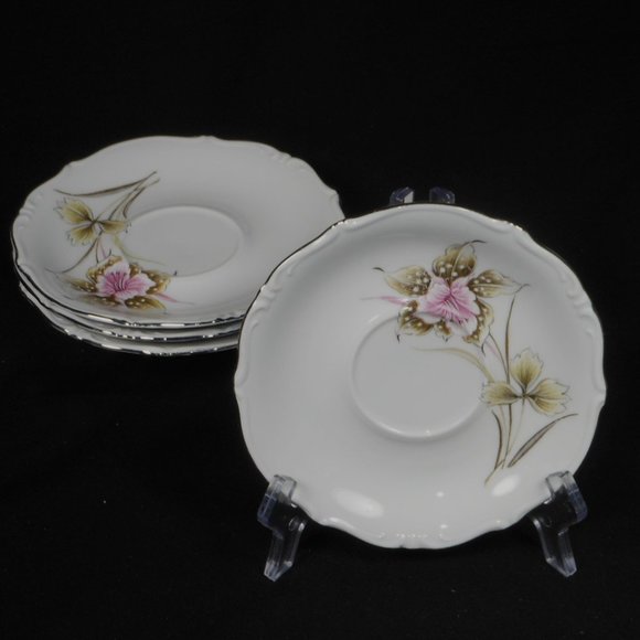 Set of 4 PETINT A LA MAIN LIMOGE colorful saucers - Picture 1 of 4